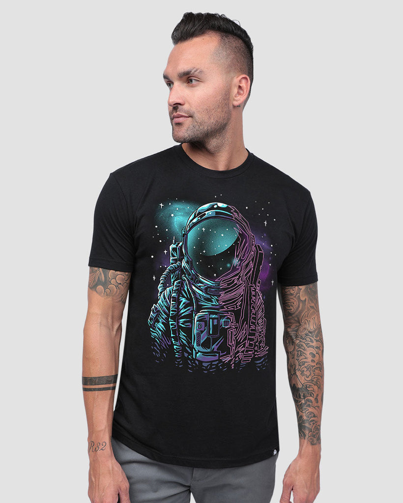 Cosmic Dissolve Tee-Black-Front--Zach---L