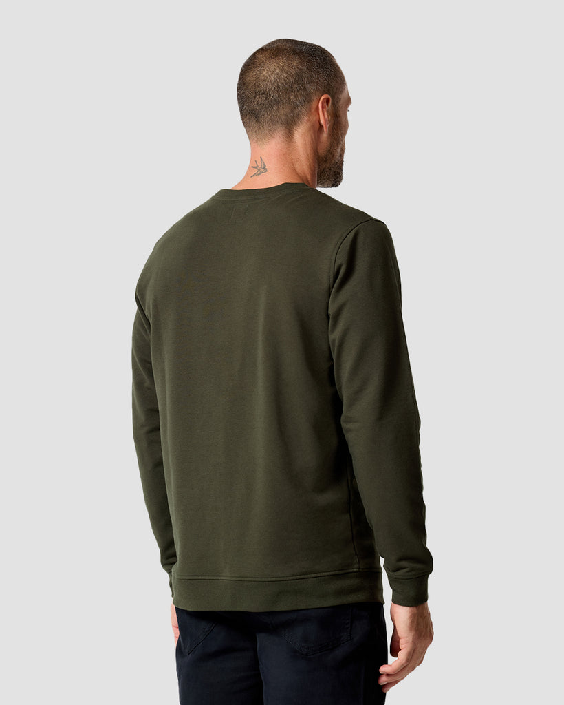 Crewneck Sweatshirt - Non-Branded-Midnight Olive-Regular-Back--Zac---L