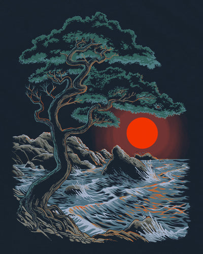 Crimson Coast Tee-Sueded Navy-Regular-Swatch--Model---L