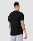 Curved Hem Tee-Black-Regular-Back--Model---L