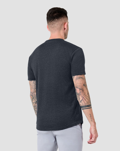 Curved Hem Tee-Charcoal-Regular-Back--Model---L