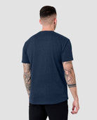 Curved Hem Tee-Navy-Regular-Back--Model---L