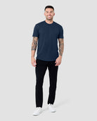 Curved Hem Tee-Navy-Regular-Full--Model---L