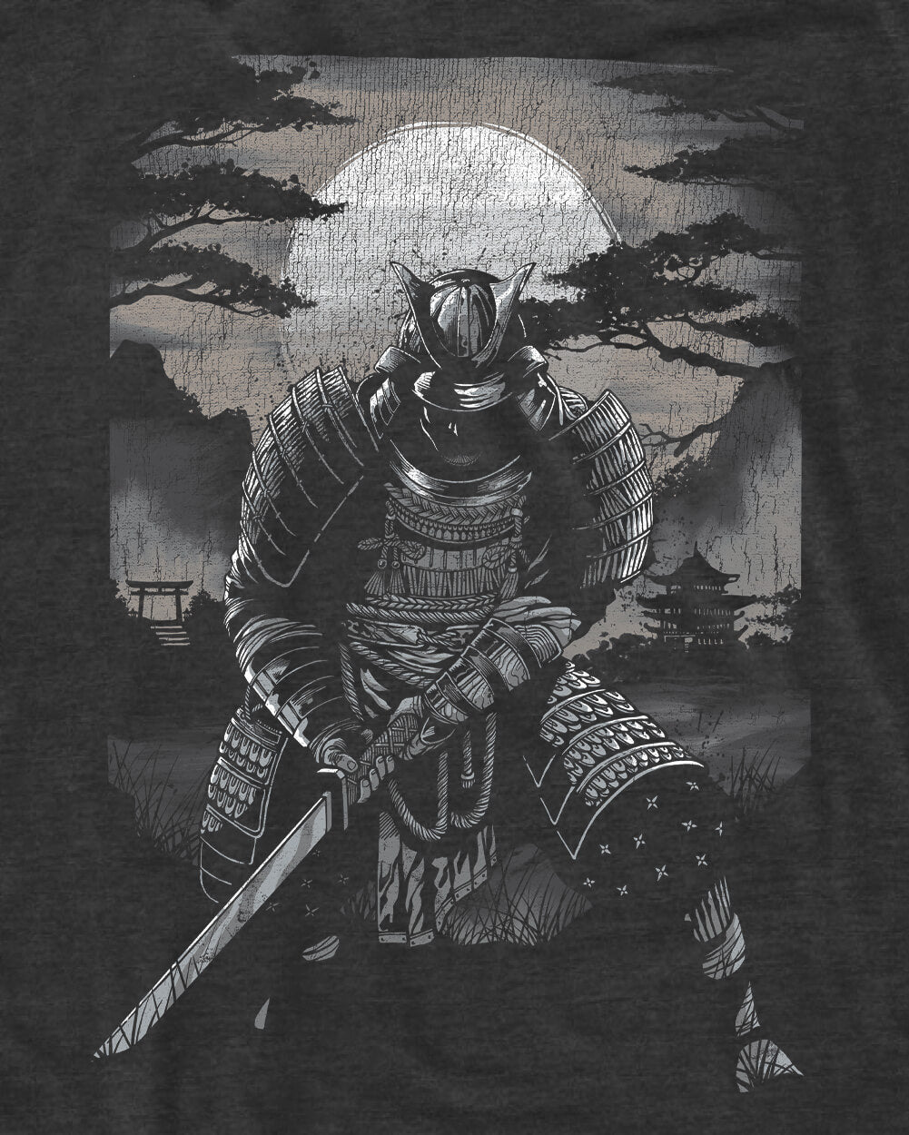 Dark Samurai Tee-Charcoal-Regular-Swatch--Model---L