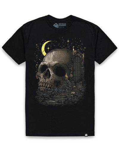 Death's Door Tee-Black-Regular-Mock--Model---L