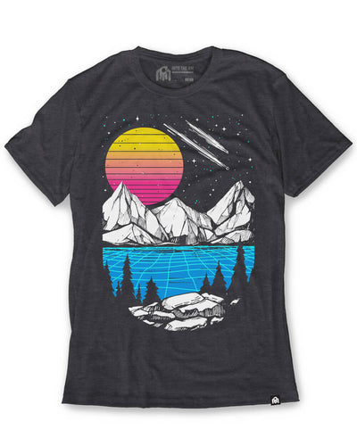 Digital Dusk Tee-Charcoal-Front