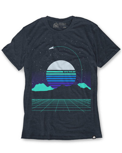 Digital Space Tee-Navy-Front