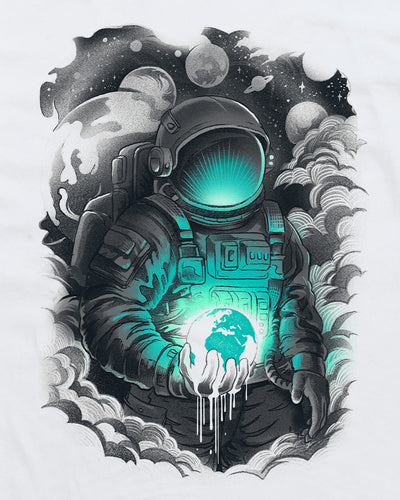 Dripping World Tee-White-Regular-Swatch--Model---L