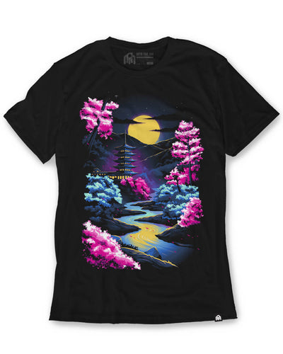 Enchanted Bloom Tee-Black-Regular-Mock--Model---L