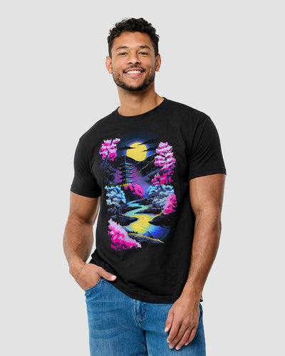 Enchanted Bloom Tee-Black-Regular-Front--Model---L