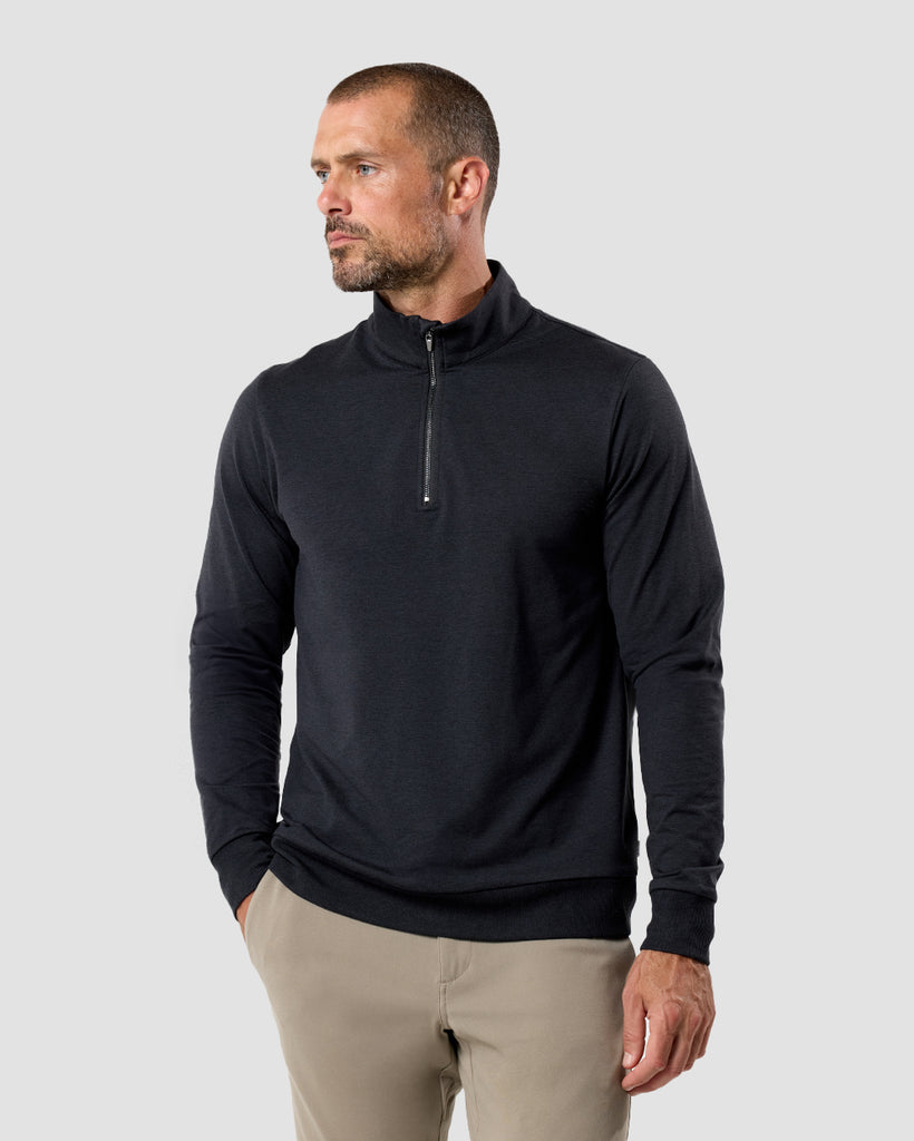 Endeavor Quarter Zip Tee - Non-Branded-Charcoal-Regular-Front--Zac---L