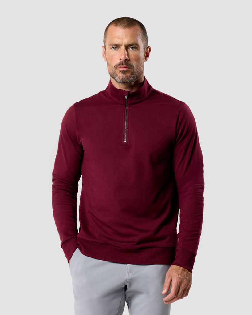 Endeavor Quarter Zip Tee - Non-Branded-Maroon-Regular-Front--Zac---L