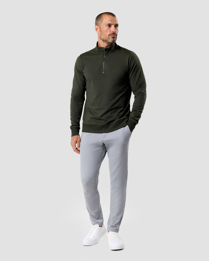 Endeavor Quarter Zip Tee - Non-Branded-Midnight Olive-Regular-Full--Zac---L