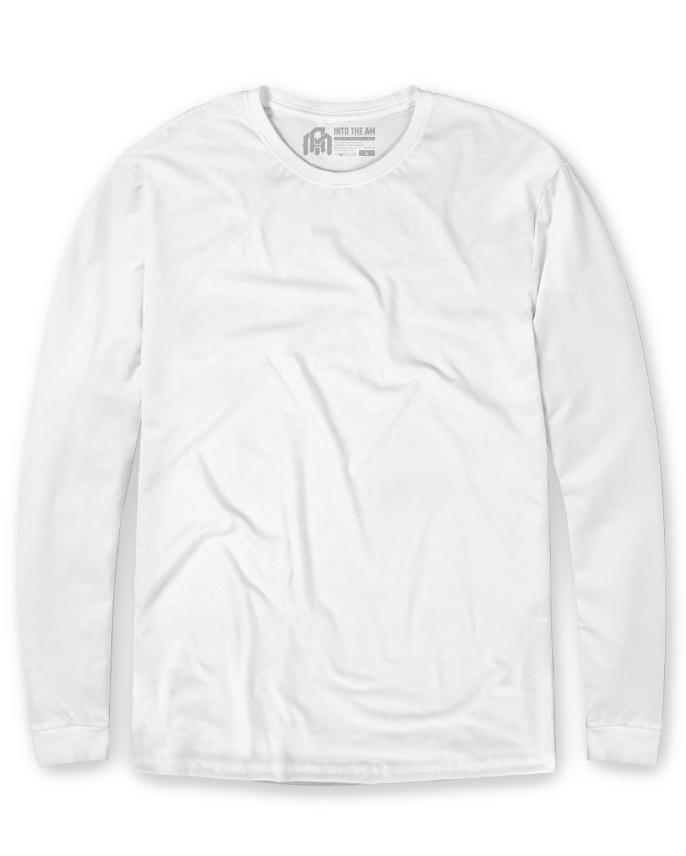 Long Sleeve Tee-White-Regular-Mock--Model---L
