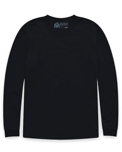 Long Sleeve Tee-Black-Reg-Regular-Mock--Model---L