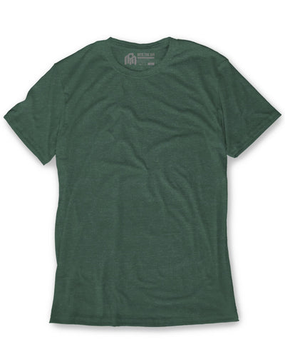 Basic Tee - Non-Branded-Heather Forest Green-Reg-Regular-Mock--Model---M