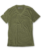 V-Neck Tee - Non-Branded-Olive Green-Regular-Mock--Model---L