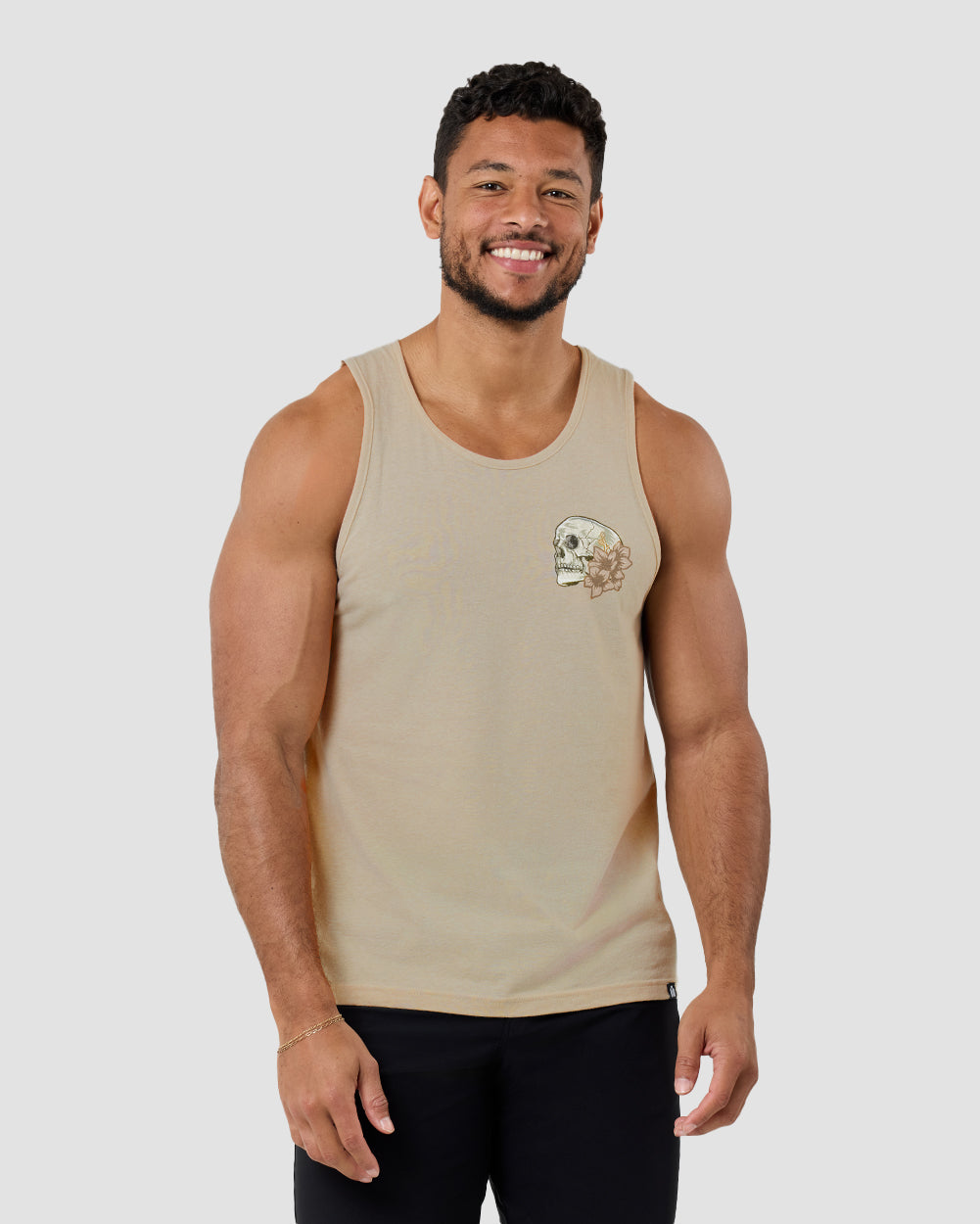 Eternal Blossom Tank-Cream-Regular-Front--Model---L