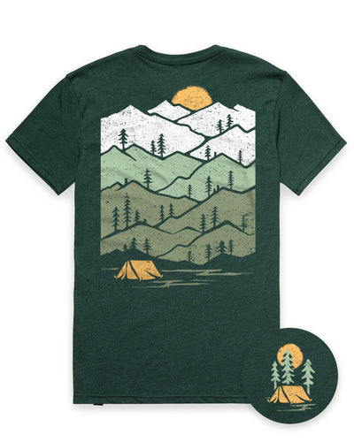 Evergreen Tee-Heather Forest Green-Regular-Mock--Model---L
