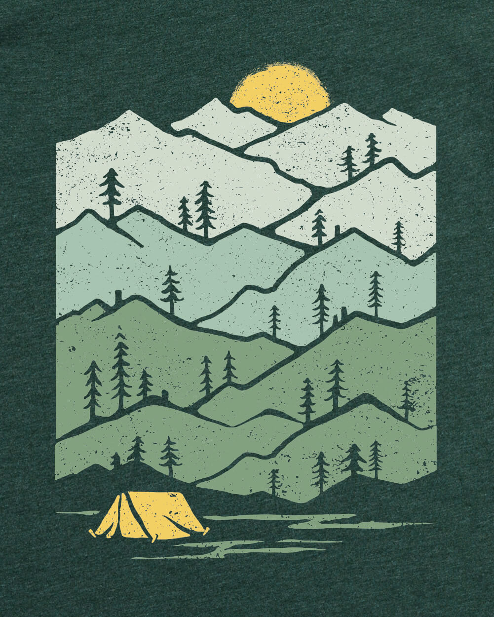 Evergreen Tee-Heather Forest Green-Regular-Swatch--Model---L