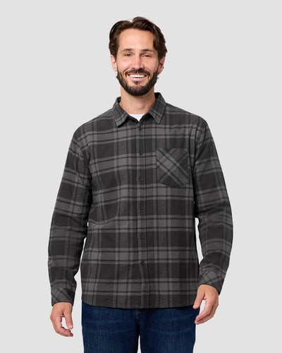 Fairbanks Flannel-Charcoal Two-Color Plaid-Regular-Front--Model---L