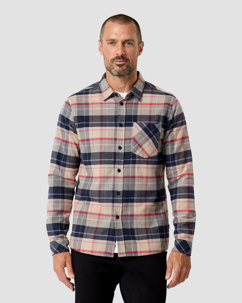 Fairbanks Flannel-Beige Multiplaid-Regular-Front2--Zac---L