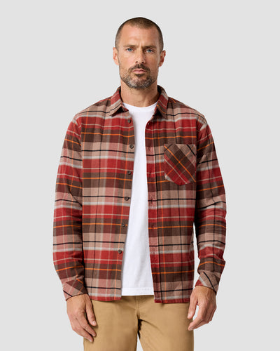 Fairbanks Flannel-Rusty Red Multi-Regular-Front--Model---L