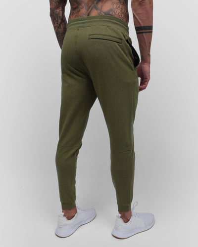 Fleece Joggers - Non-Branded-Olive Green-Back--Zach---L