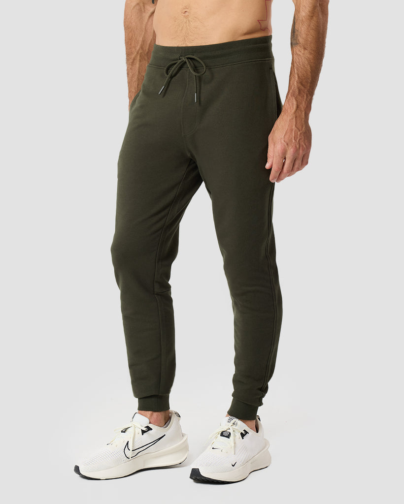 Fleece Joggers - Non-Branded-Midnight Olive-Regular-Front--Zac---32