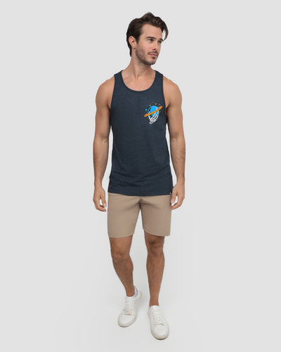 Floral Orbit Tank-Navy-Regular-Full--Model---L