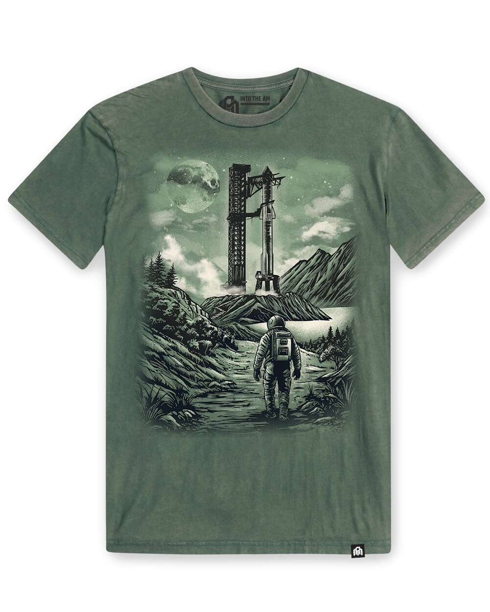 Frontier Bound Vintage Tee-Vintage Royal Pine-Regular-Mock--Model---L