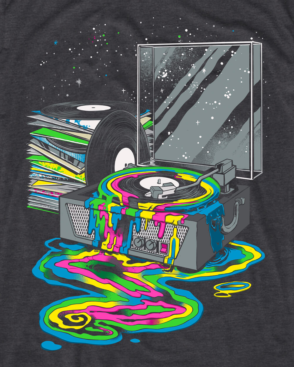 Galactic Grooves II Tee-Charcoal-Regular-Swatch--Model---L