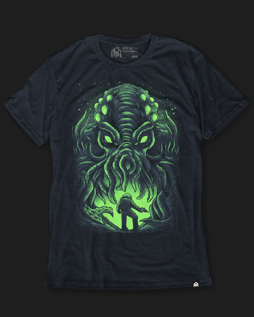 Galactic Siege Glow-in-the-Dark Tee-Midnight Navy-Regular-Glow--Model---M