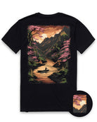 Golden Reflections Tee-Black-Regular-Mock--Model---L