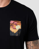 Golden Reflections Tee-Black-Regular-Detail--Model---L