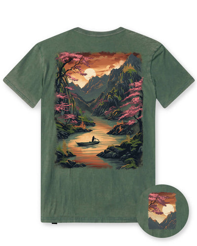 Golden Reflections Vintage Tee-Vintage Royal Pine-Regular-Mock--Model---L