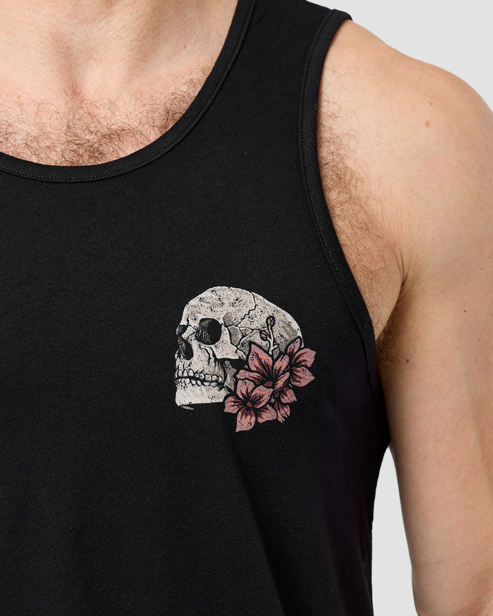 Eternal Blossom II Tank-Black-Regular-Front--Model---M