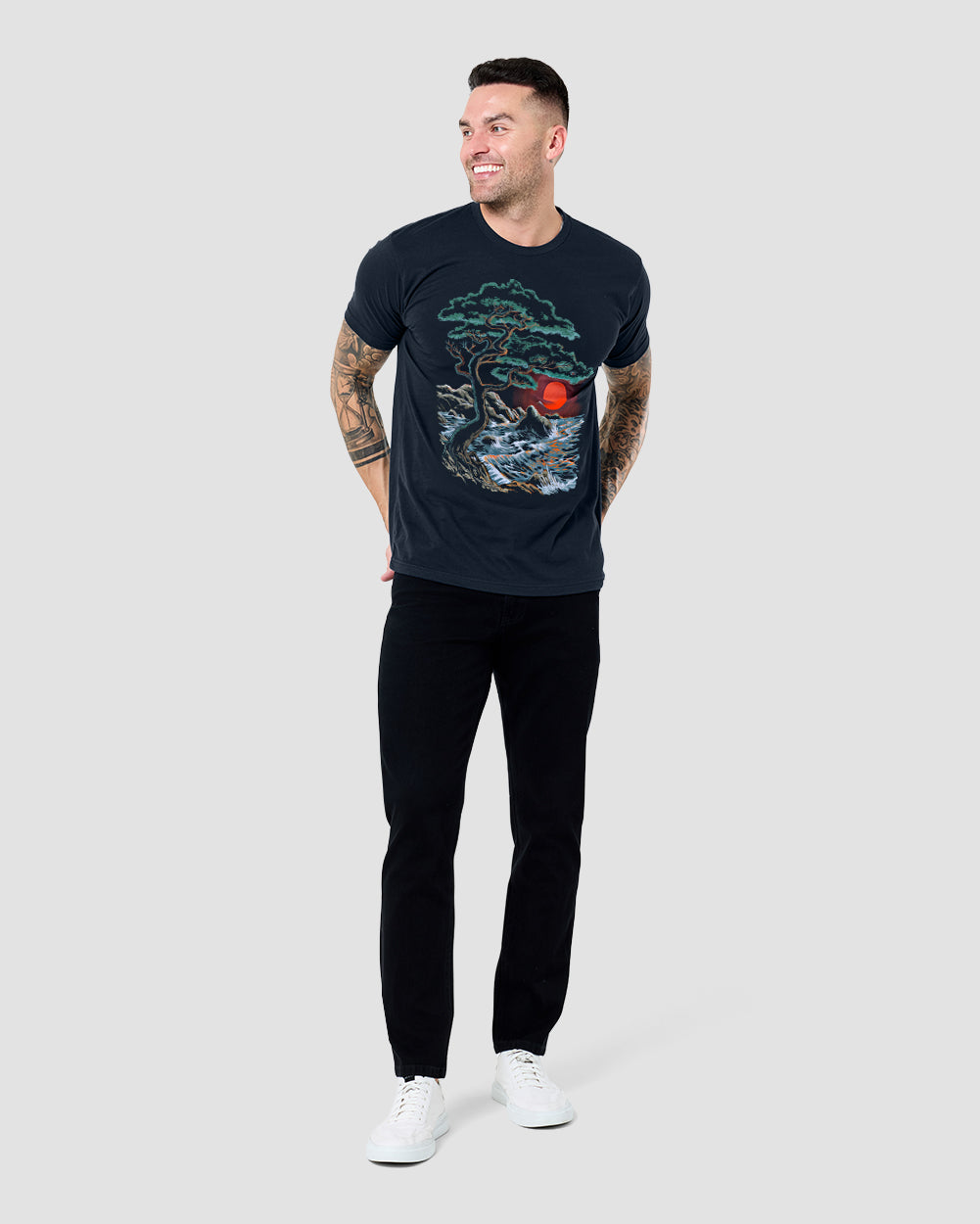 Crimson Coast Tee-Sueded Navy-Regular-Full--Model---L