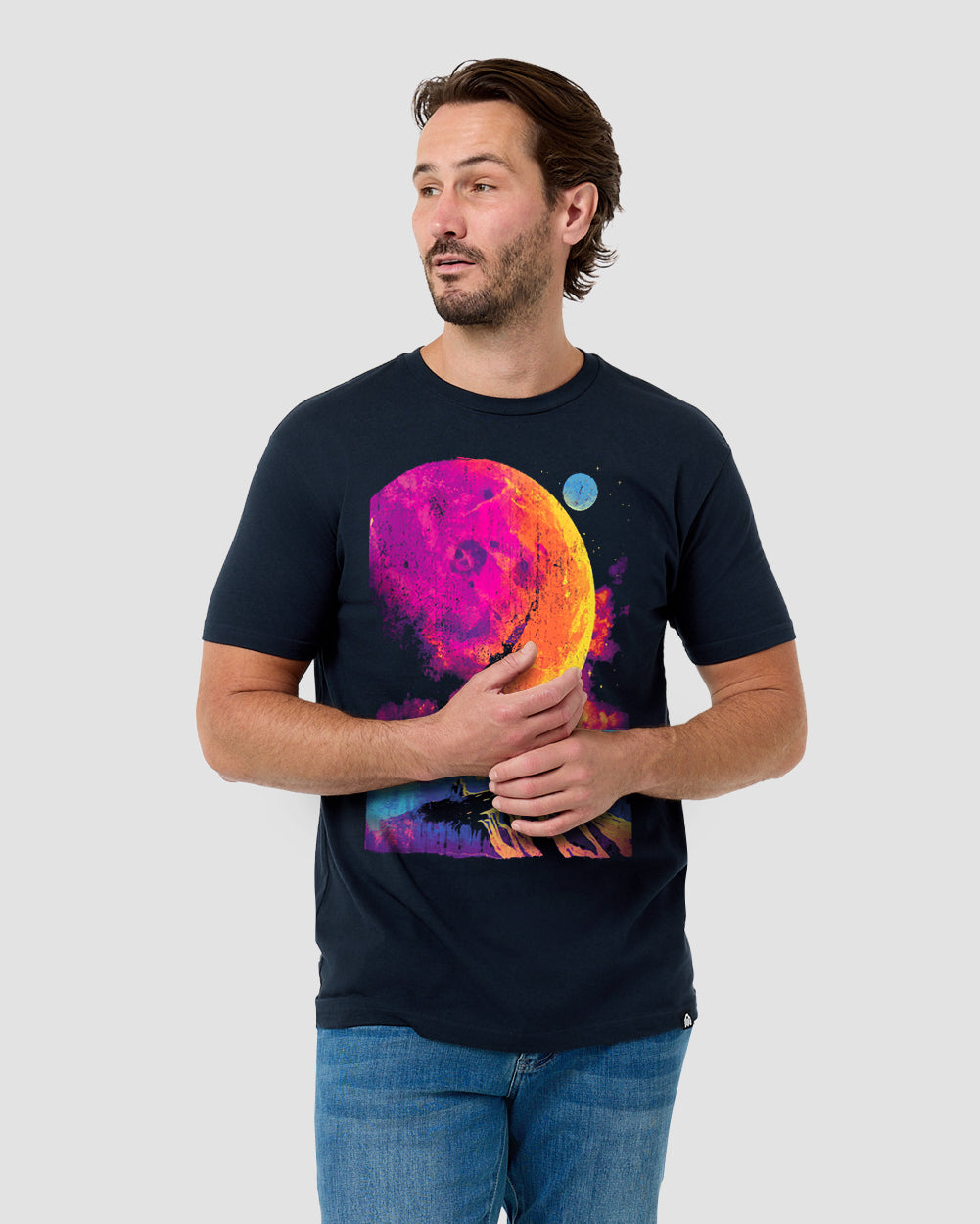 Astral Quest Tee-Sueded Navy-Regular-Front--Model---L