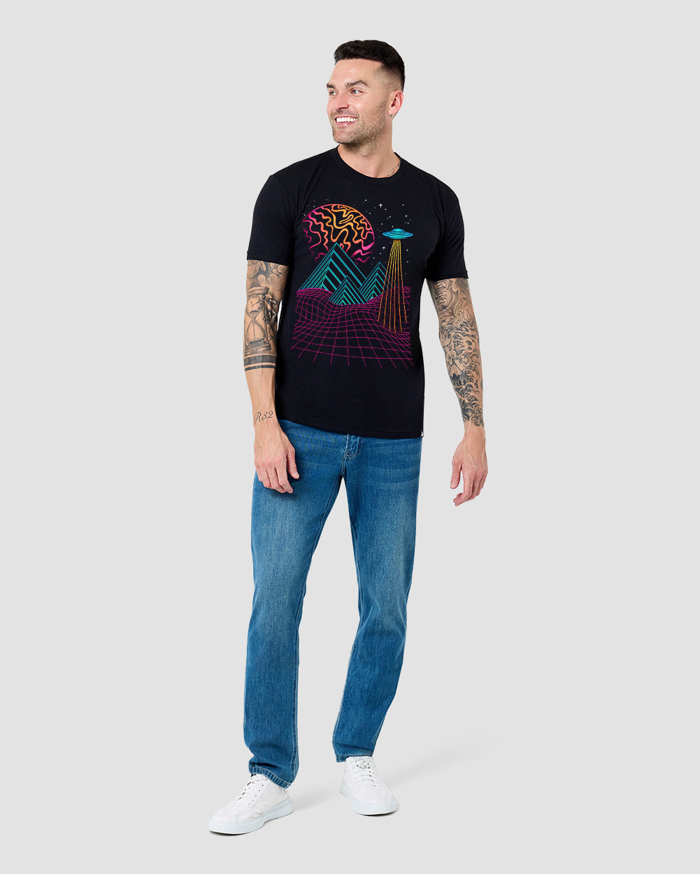 Astro Glyphs Tee-Black-Regular-Full--Model---L
