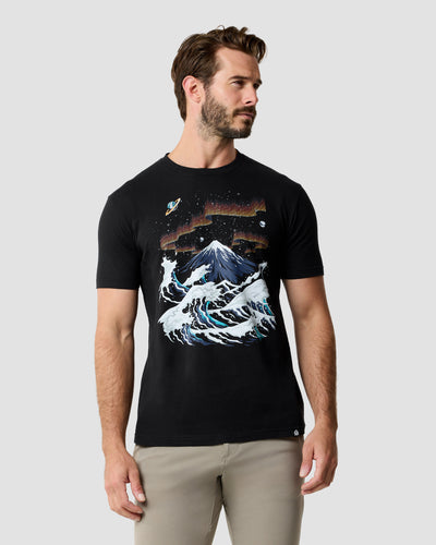 Aurora Heights Tee-Black-Regular-Front--Model---L