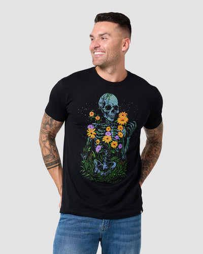 Blossom Decay Tee-Black-Regular-Front--Model---L