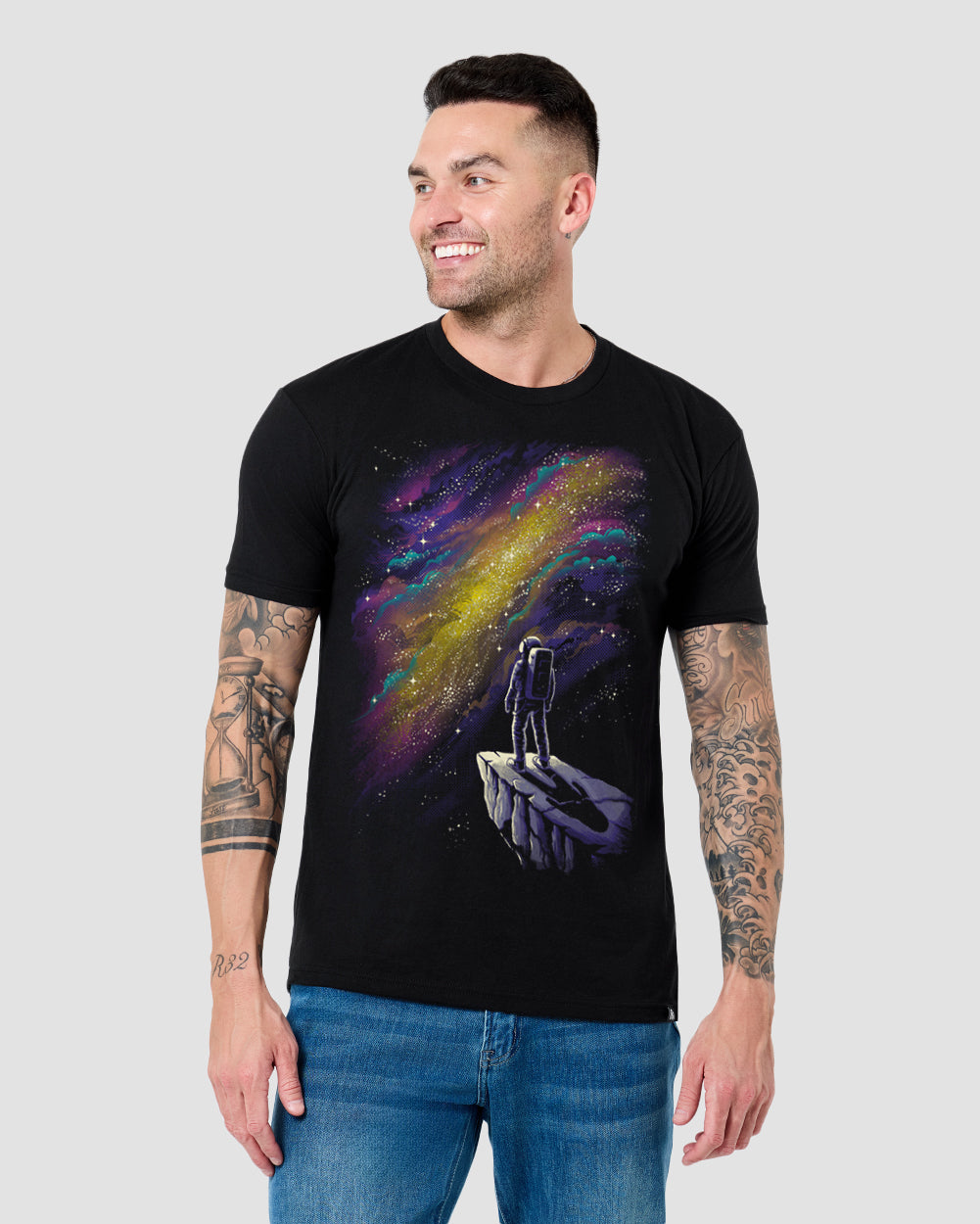 Celestial Peak Glow-in-the-Dark Tee-Black-Regular-Front--Model---L