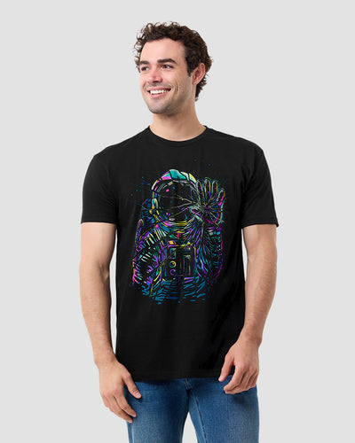Cosmic Fracture Tee-Black-Regular-Front--Model---L