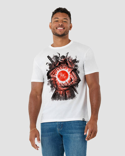 Crimson Eclipse Tee-White-Regular-Front--Model---L