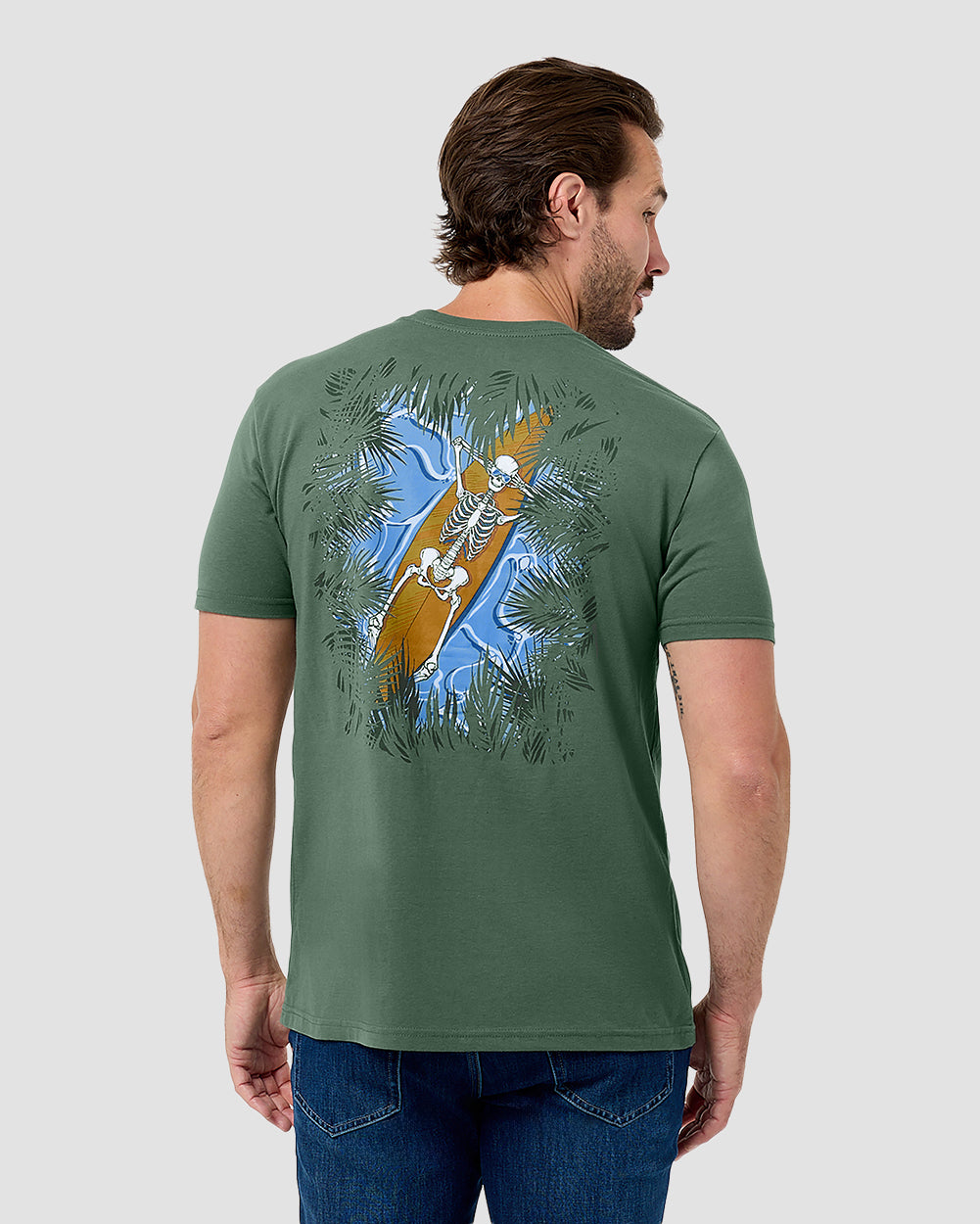 Dead Drift Tee-Royal Pine-Regular-Back--Model---L