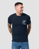 Deep Siege Tee-Sueded Navy-Regular-Front--Model---L