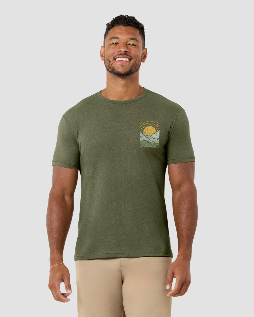Emerald Ridge Tee-Olive Green-Regular-Front--Model---L
