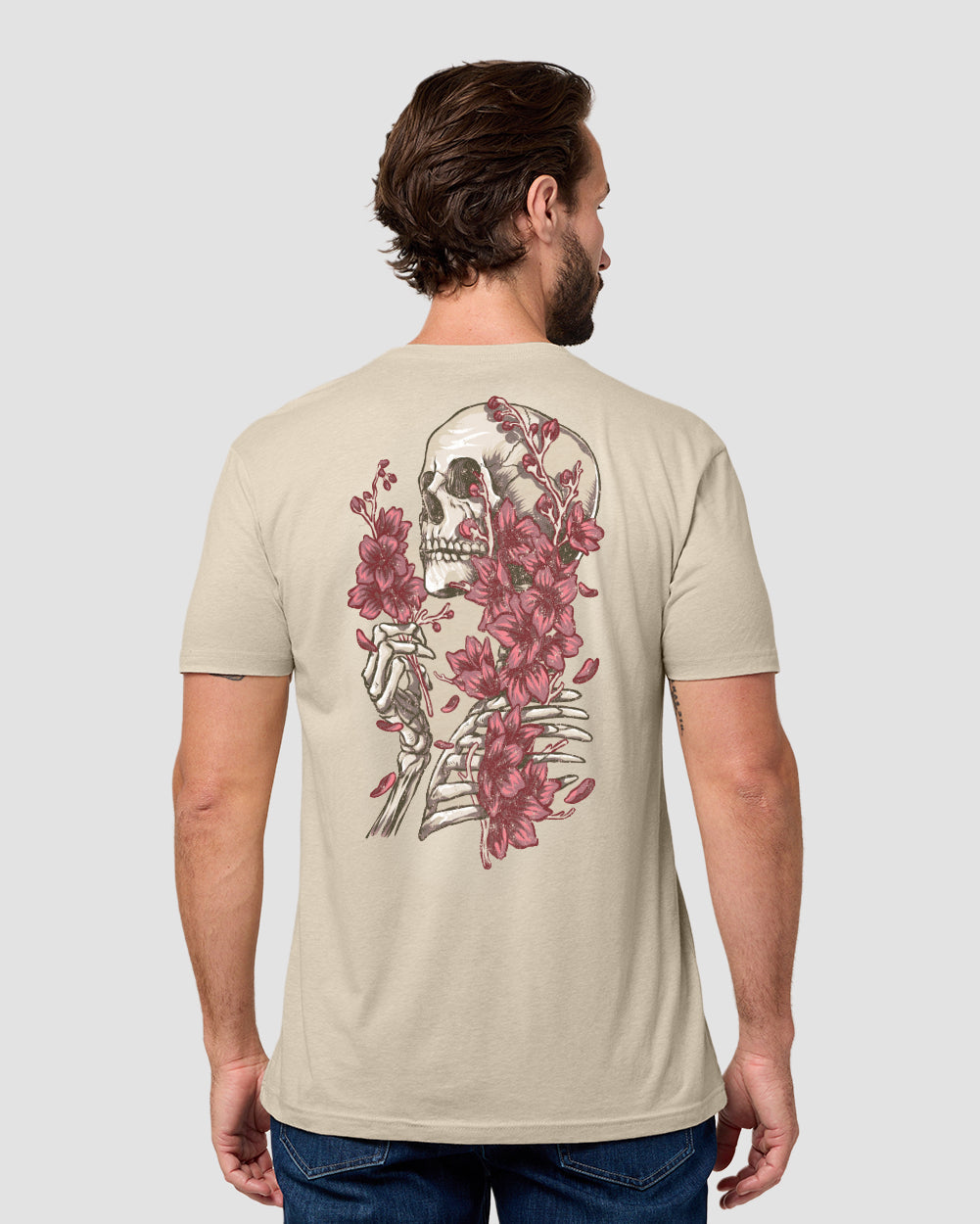 Eternal Blossom Tee-Cream-Regular-Back--Model---L