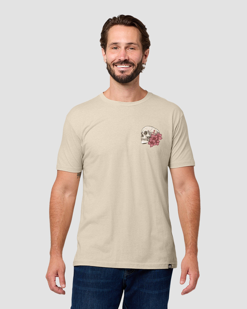 Eternal Blossom Tee-Cream-Regular-Front--Model---L